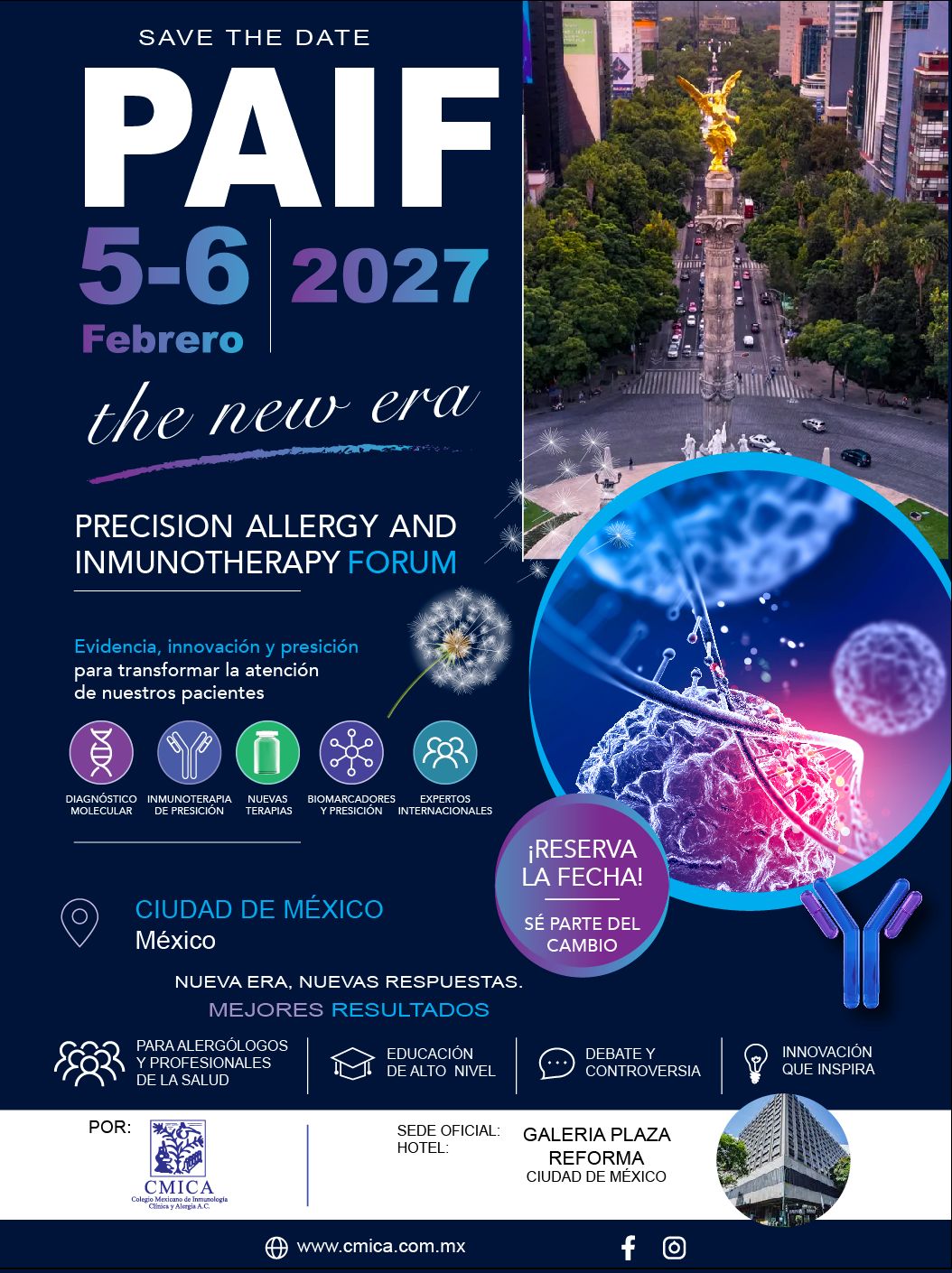 PAIF 2027, Precision Allergy and Immunotherapy Forum, 5 y 6 de febrero de 2027, Ciudad de México